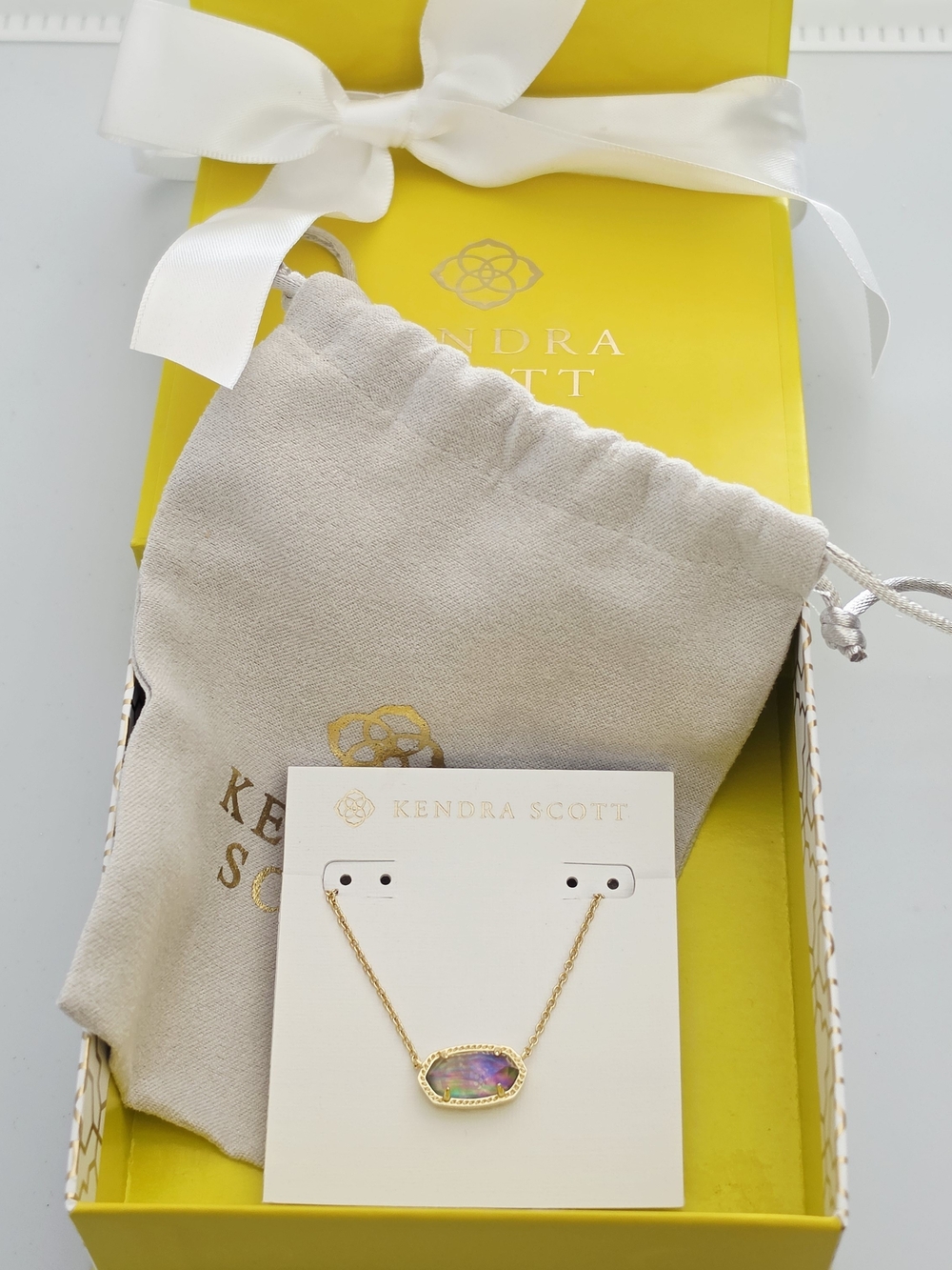 Kendra Scott Elise Gold Necklace Lilac Pendant